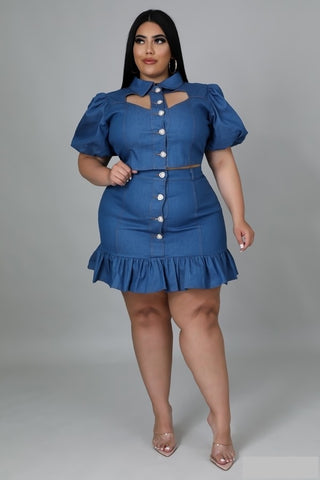 Sky Babe Skirt Set (Curvy)